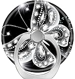 LoveStand-Cell Phone Ring Holder 360 Degree Finger Ring Stand for Smartphone Tablet and Car Mount-Black White Sparkles Butterfly Glitter