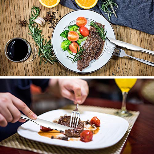 image for Steak Knives Set of 12, Elegant Life Japan Stainless Steel Kitchen Pre