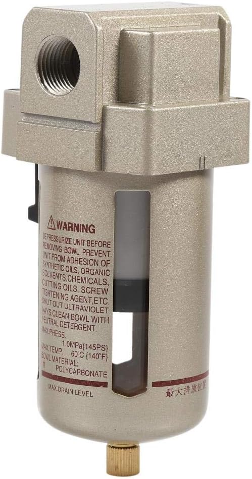 Aramox 1/2'' Air Filter Compressor, Air Line Filter, Aluminum Alloy Water Moisture Trap Separator Regulator Accessories