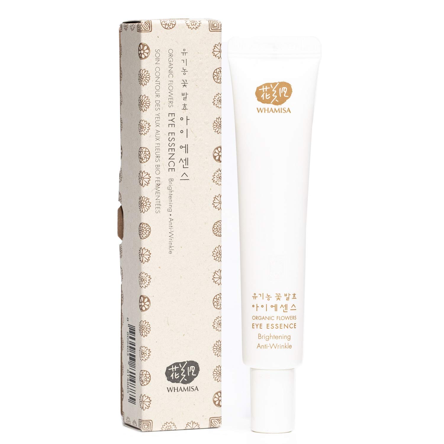 Whamisa Organic Flowers Eye Essence 1 Fl Oz | Natural Anti-Aging Lifting Eye Cream for Wrinkles Under Eye Bag Repair | Treatment for Dark Circles Puffiness Crows Feet | 95% Organic Ingredients RENEWAL