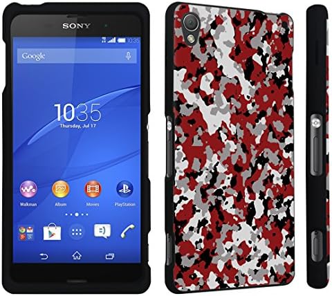 DuroCase ® Sony Xperia Z3 Hard Case Black - (Camouflage Red)
