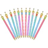 12 Pack Gel Ink Crown Pens Lovely Cute Colorful Polka Dots Korean Style Rollerball Roller Ball Pen Fine Point Creative Stationery for School Office Family Use,Black Ink