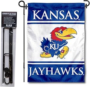 College Flags & Banners Co. Kansas Jayhawks Garden Flag and Flag Stand Pole Holder Set