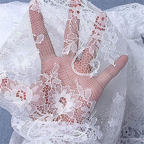 CofeeMO Women's Sheer Lace Maxi Cardigan Beach Cover Ups,Flare Sleeve Airy Sexy Summer Tops Shawls(White,L)