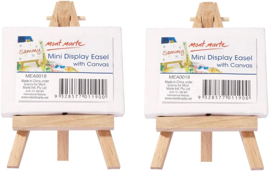 Mont Marte-Mont Marte Mini Display Easel with Canvas -6x8cm Pack of 2