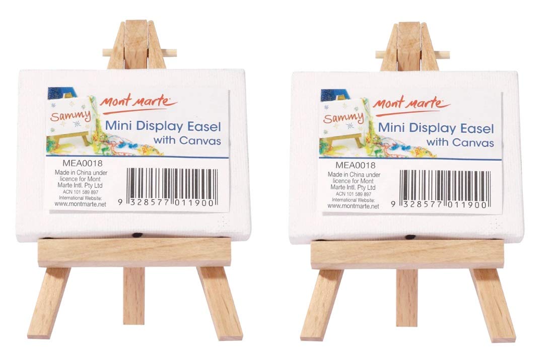 Mont Marte-Mont Marte Mini Display Easel with Canvas -6x8cm Pack of 2