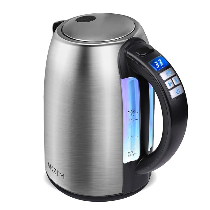 Electric Kettle Temperature Control,AKZIM 1.7 Liter Stainless Steel Electric Tea Kettle Fast