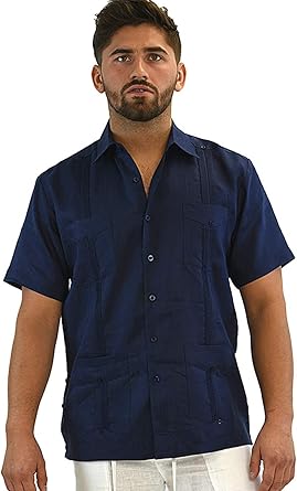 guayabera azul marino