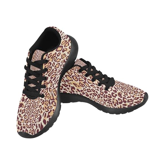 walking shoes fashion women, stylish and personalized 3D leopard dots 