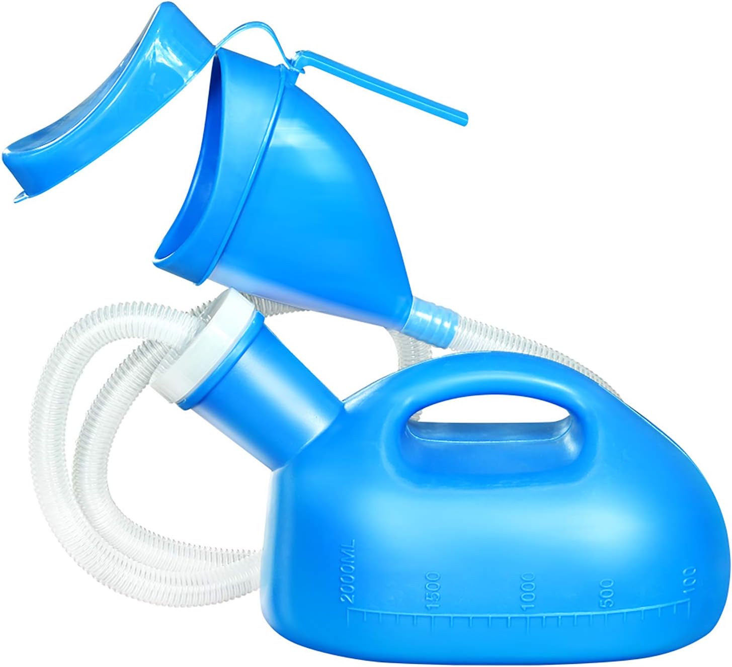 [ 2020 Upgrade - Unisex Urinal ] Seneme 2000ML Female Urinals Portable Urinal for Women & Men Hospital Home Camping Car Travel Bedside Urinals for Men Spill Proof with Lid and Long Tube (Blue): Health & Personal Care
