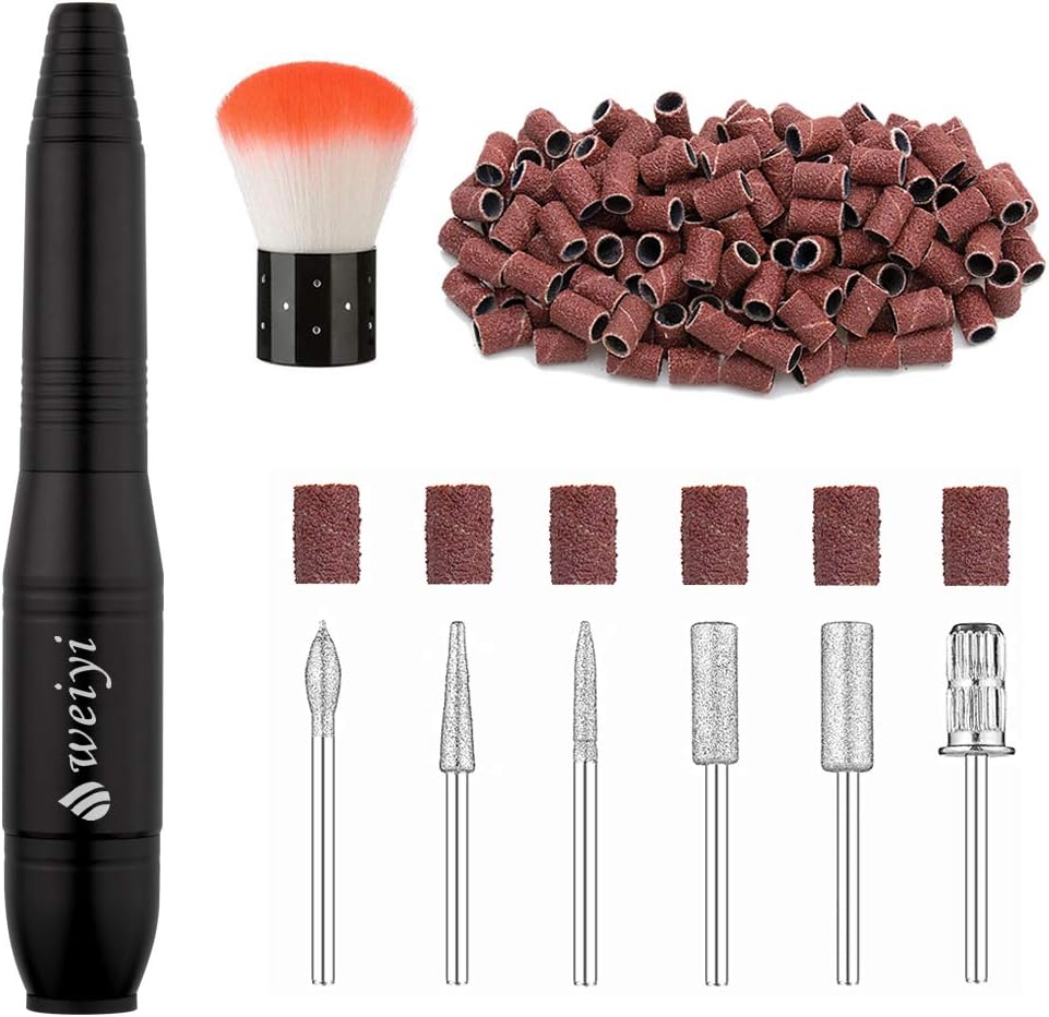 20000RPM Electric Nail File Portable Nail Drill Machine Professional Manicure Pedicure Kit for Acrylic Gel Nails with 106 Sanding Bands and Brush(Black)