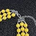 KOSMOS-LI Large and Big 3 Layer Acrylic Yellow Bead Statement Multi Strand Big Necklace