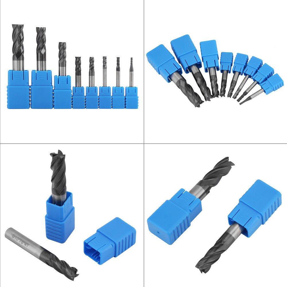 Yanmis Tungsten Carbide Coated 4 Flute Ball End Milling Cutter Set, 8pcs 2-12mm for Aluminum Copper, Steel - Image 5