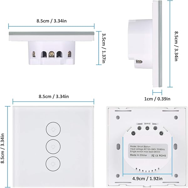TEEKAR Interruptor de luz Inteligente Alexa Interruptor de Pared ZigBee 3 0 de Control de 2 vas Compatible con Alexa y Google Home Control de aplicacin de Voz Interruptor de luz Inteligente