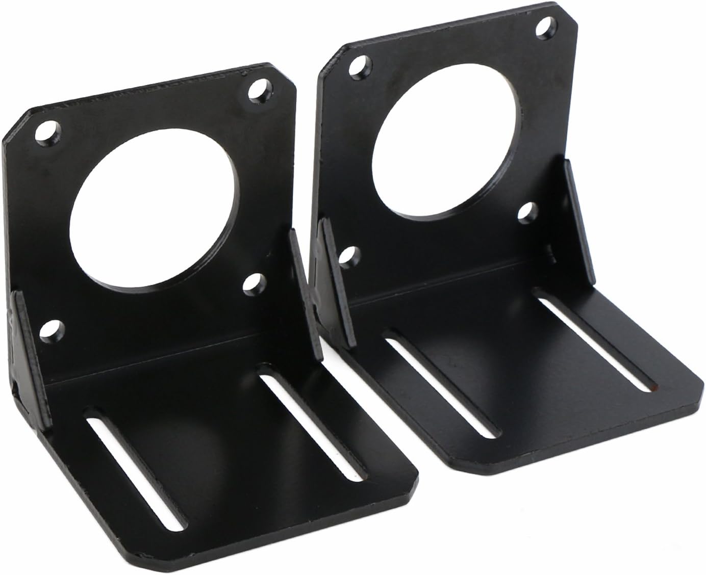DROK 2Pcs Steel Black Nema 23 Stepper Motor Mount Bracket, Strong 57 Stepper Motor Holder Fixed Seat - - 