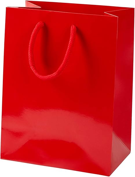 Download Thepaperbagstore RED GLOSS ROPE HANDLE PAPER BAGS (100, Small - 160x210x100mm): Amazon.co.uk ...