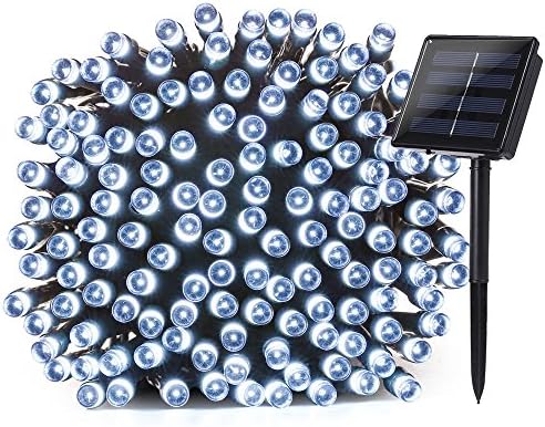 Lumitify Solar Christmas String Lights, 72ft 200 LED Fairy Solar Lights Decorative String Lights for Christmas, Home, Lawn, Patio, Garden, Wedding, Party and Holiday(White)