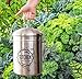 Kitchen Compost Bin Stainless Steel (Food Grade 410) Odorless Countertop Compost Pail -Bonus Charcoal Filters & Gardening Gloves. Insect-proof 1.3 Gallon bucket. Gift Boxed Best Gifts for Gardeners