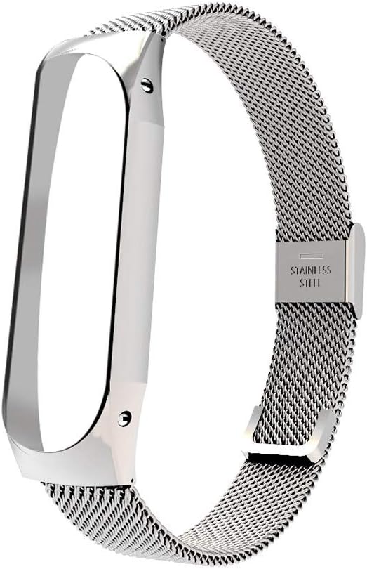 Watch Band, Fenebort Luxury Stainless Steel Hook Buckle Bracelet Strap for XiaoMi My Band 3