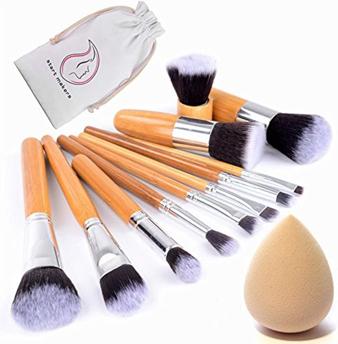 Bamboo Makeup Brushes Start Makers 11 Pieces Natural Bamboo Make up