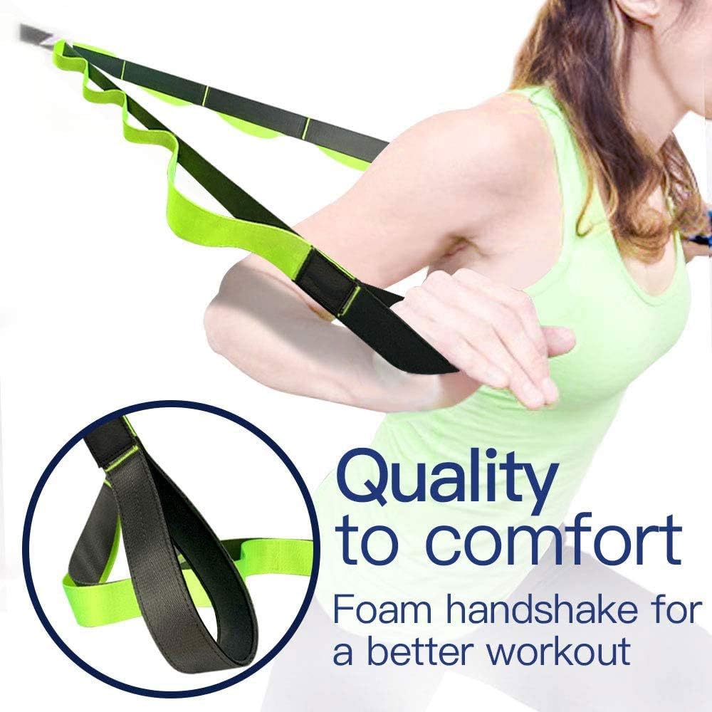 Yoga Strap for mat TCnc Yoga Strap for Stretching with 12 Loops Dance
