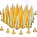 RUBYCA 25MM 10 Sets Large Metal Big Tree Spikes and Studs Metallic Screw-Back for DIY Leather-Craft Gold Color