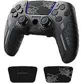 JEMDO Compatible/Replacement Silicone Cover for PS5 Controller, Premium Anti-Slip Soft Grip Skin for PS5 Wireless Controller/DualSense – Enhanced Comfort, Includes 2 Themed Stickers (Black)