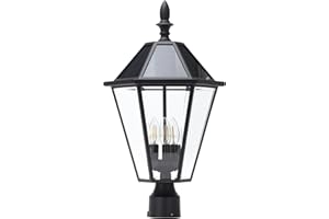 LUTEC 12513LE4-SL-Head LED Post Solar Light Outdoor, Dusk to Dawn Vintage Street Lights for Lawn Patio Yard Pathway Garden Mount (Base Not Included)