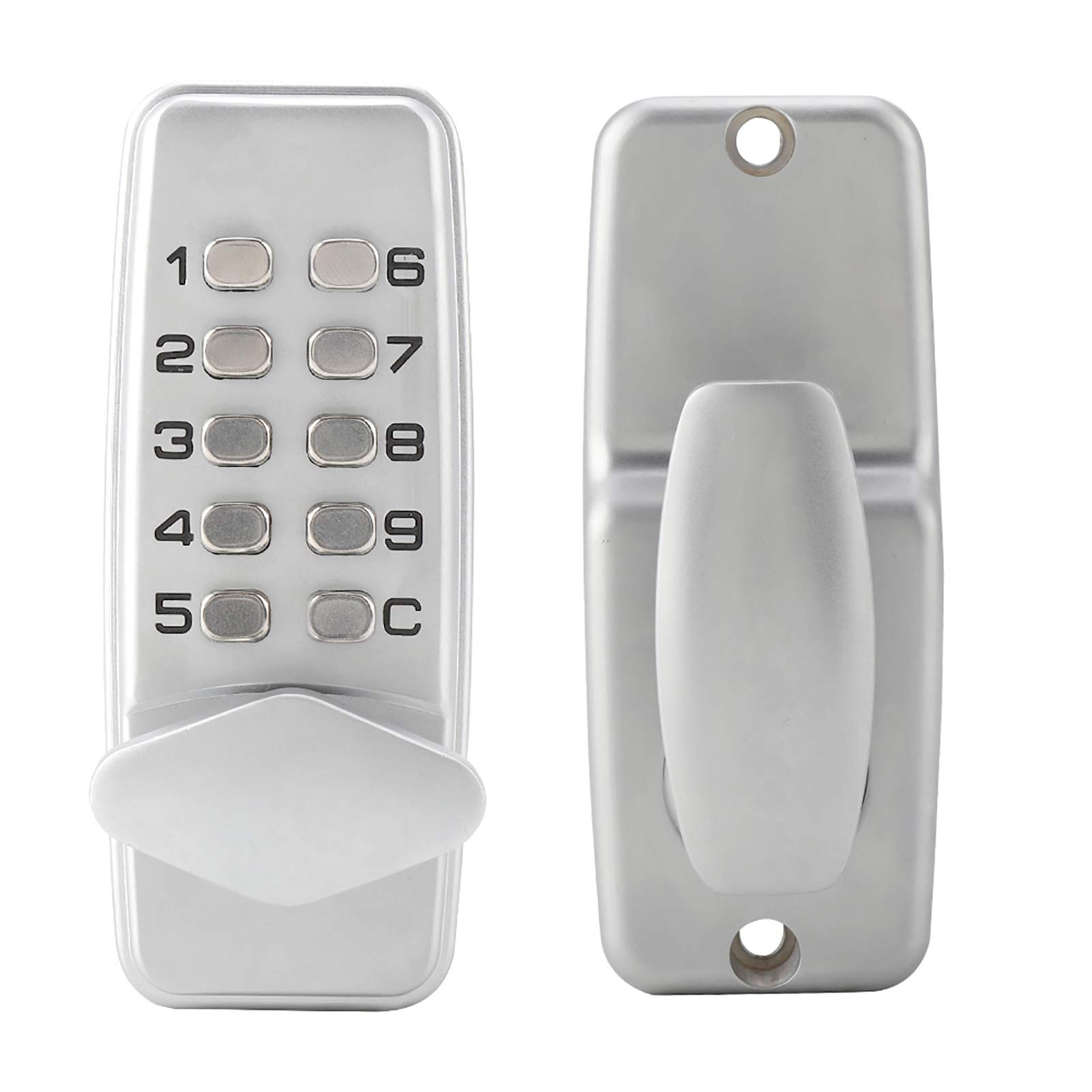 Digital Security Door Lock Zinc Alloy Keyless Entry Lock with 2-8 Digit Mechanical Keypad, Touch-Free Code Lock for Interior Doors (10.8 x 4.4 x 4 cm)