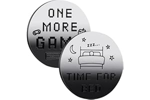 Game Decision Coin | Double Sided 1 More Episode/Go to Bed Coin | Flip Coin for Teens Boy Girl Gamer, Decision Maker Hondony