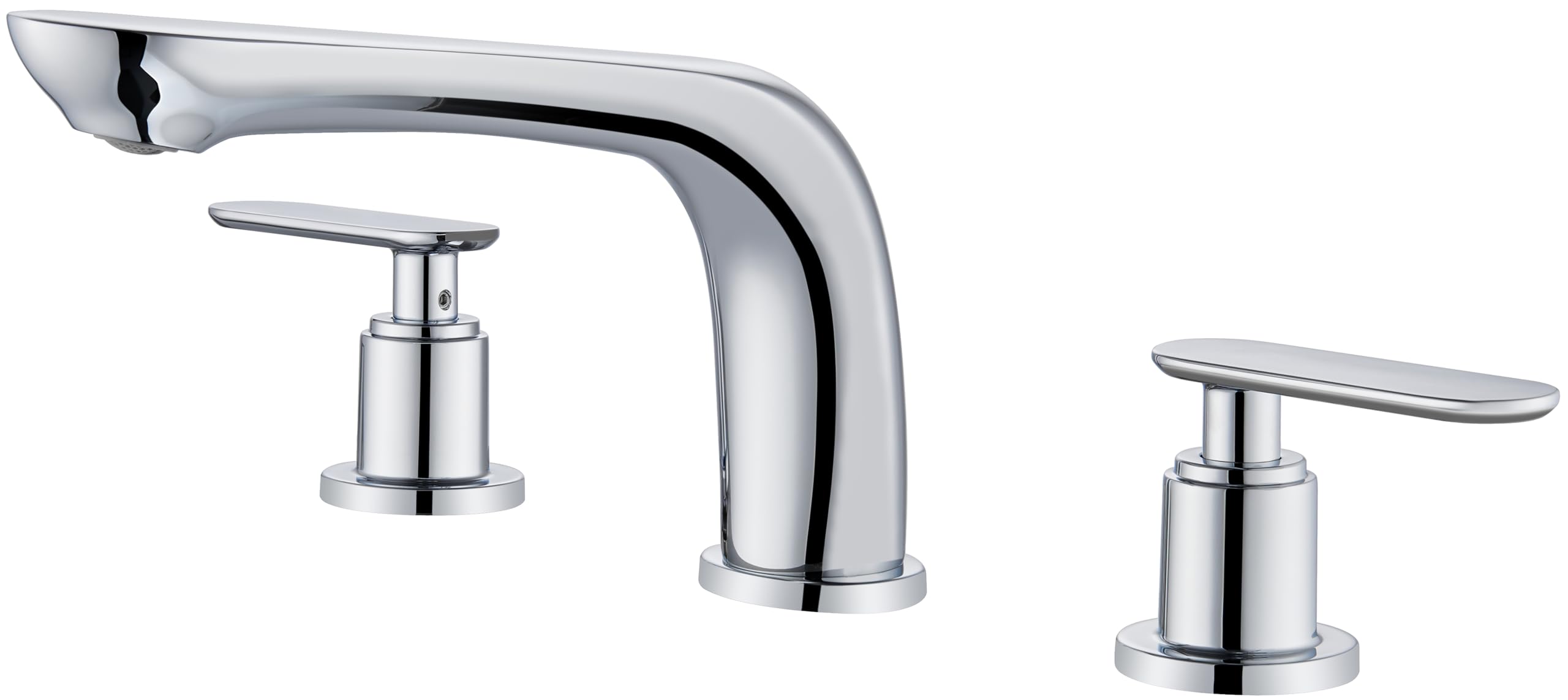 Photo 1 of SITGES Classic Bathtub Faucet,2-Handle Chrome Tub Filler,3-Hole Widespread Roman Tub Faucet,High Flow Deck Mount Bath Tub Faucet with Valve Included