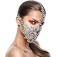 STONEFANS Crystal Party Face Mask Chain for Women, Rhinestone Mask Chain Sparkly Masquerade Party Jewelry Decorations