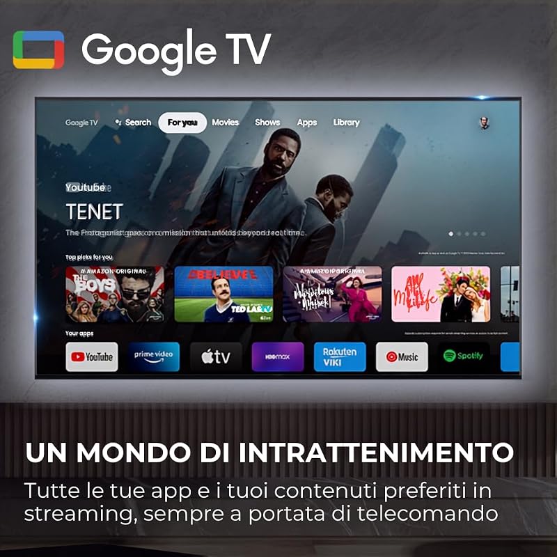 H6 Smart TV QLED 43'', 4K UHD, HDR10, Google TV