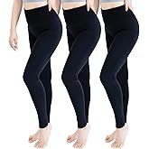 TRIUNION 3 Pack Fleece Lined Leggings Women - High Waisted Winter Leggings for Women Tummy Control Warm Yoga Workout Pants