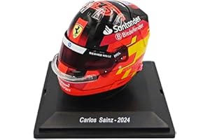 OPO 10 - Formula 1 Helmet Compatible with Ferrari F1: Carlos Sainz Jr. 2024 - Spark in 1/5 Scale - CAS90