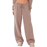 LOMON Women's Sweatpants Wide Leg Fleece Lined Sweat Pants Spring Winter Clothes 2026 Baggy Drawstring Joggers with Pockets
