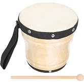 Milisten Bongo Drum Drumstick Sheepskin Drum for adults kids Beginners | Professional Percussion Instrument with Drumstick 5.90 inch Hand for Music Practice Rhythm Training and Performance