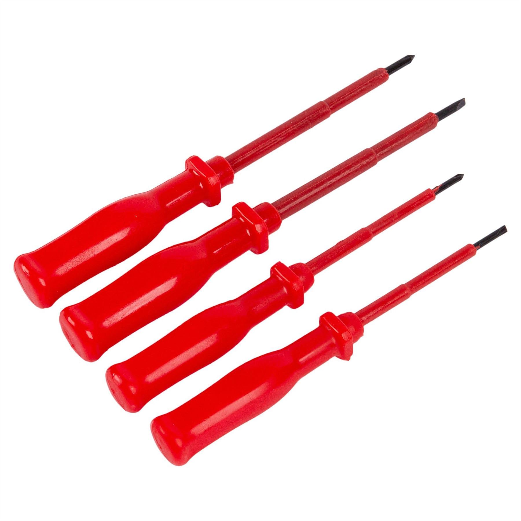 Blackspur - 4pc Carbon Steel Insulated Screwdriver Set - Red