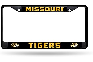 Rico Industries NCAA Standard Black Chrome Frame with Decal Inserts 12" x 6" Car/Truck Auto Accessory