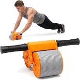 Automatic Rebound Ab Roller Wheel with Knee Mat, Orange | Ab Wheel Roller for Core Strength Ab Roller Wheel for Beginner