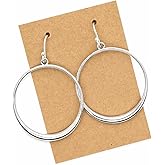 Open Hoop on Sterling Silver Dangle Earrings Boho Bohemian