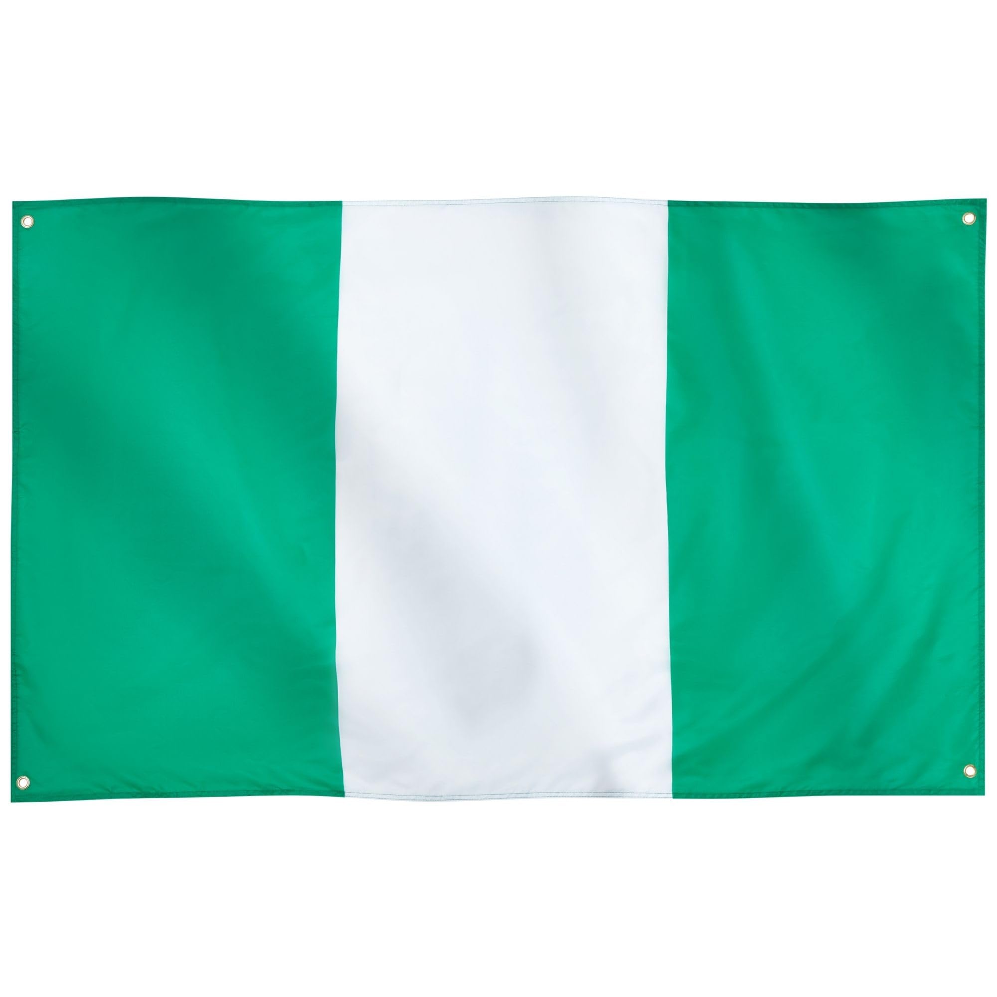 Runesol Nigeria Flag, 91x152cm, 3ft x 5ft, 4 Grommets, Eyelet in Every Corner, Republic of Nigeria, Nigerian Flag, Premium flags, Inside, Outside, Vivid Colours — image 1