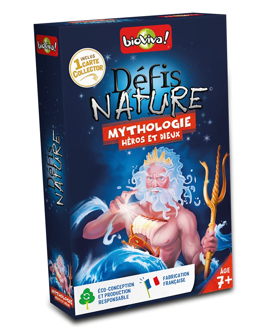 Bioviva - Nature Challenges - Mythology, Heroes and Gods - Bet on the strengths of these characters to win the battle - Card Game - 2 to 6 Players - 7 years - Made in France - 280259