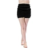 Women's Ruffle Panties Lingerie | Corset Style Dance Costume Ruffled Shorts Bloomer Booty Underwear and Frilly Short Design for Ladies | Malco Modes Black Ruffle Panties for Women | Style N24