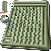 Self Inflating Double Sleeping Pad for Camping, 6 Inch Ultra-Thick 2 Person Pillow Built-in Foot Pump Waterproof Inflatable S