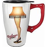 Spoontiques - 12815 Spoontiques A Christmas Story Leg Lamp Ceramic Travel Mug, 18 ounces, White