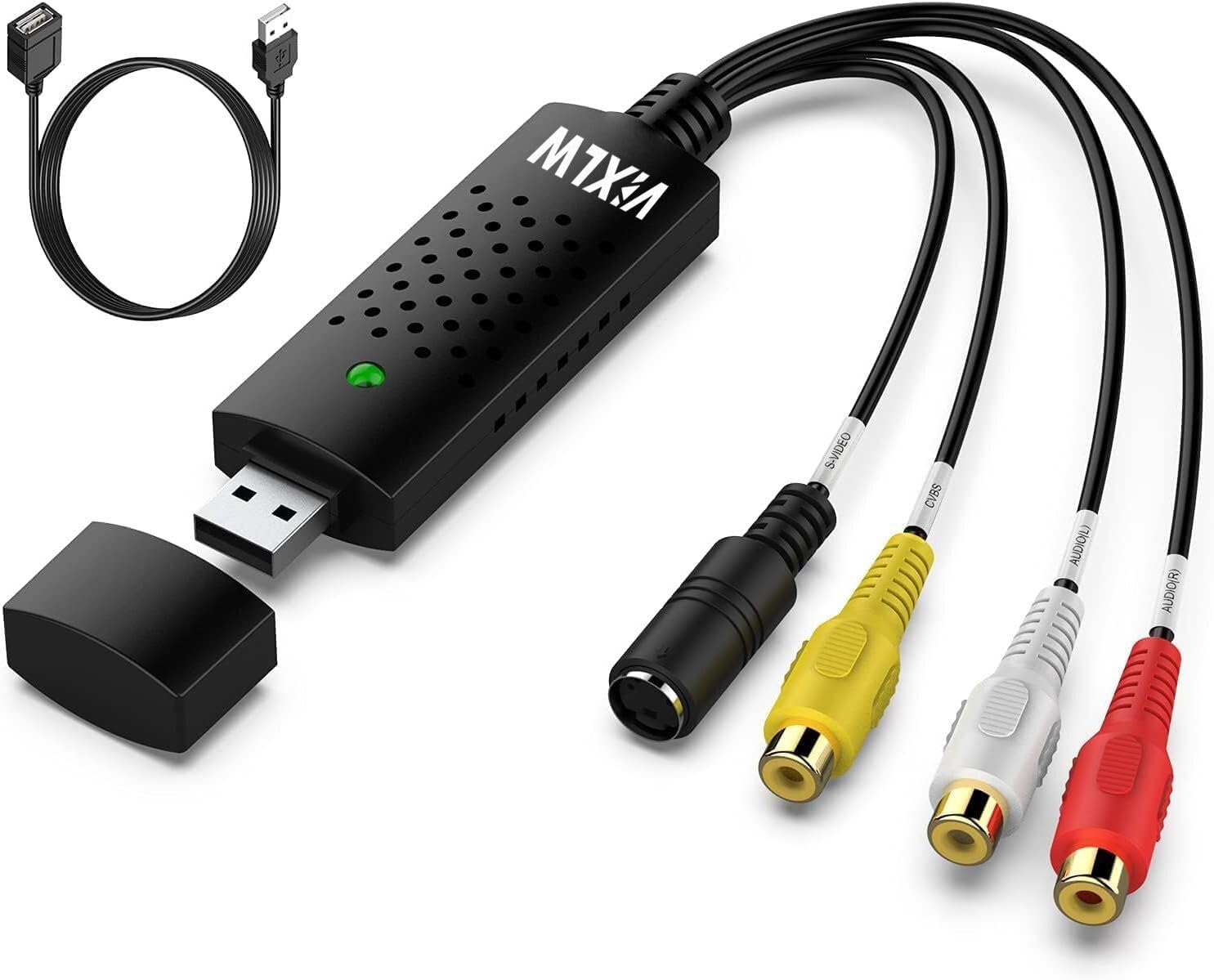 Photo 1 of VIXLW Video Capture Card, RCA to USB Video Capture Device, USB 2.0 VHS to Digital Converter, VCR to Video Converter, Convert VCR to Digital from VCR VHS Mini DV Hi8 DVD for MAC/PC