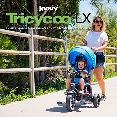 Joovy Tricycoo LX Premium Kids Tricycle with 8 Stages Featuring Chunky Front Tire, Removable and