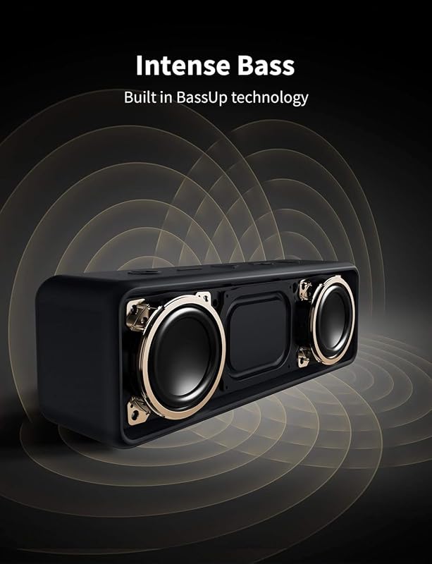 Alto-falante sem fio bluetooth anker soundcore 2, bateria de 24 horas, proteção à prova d'água ipx7, graves enormes com drivers de graves duplos