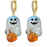 Halloween Earrings for Women Cute Spooky Earrings Dangle Pumpkin Hoop Earring Halloween Party Costume Jewelry